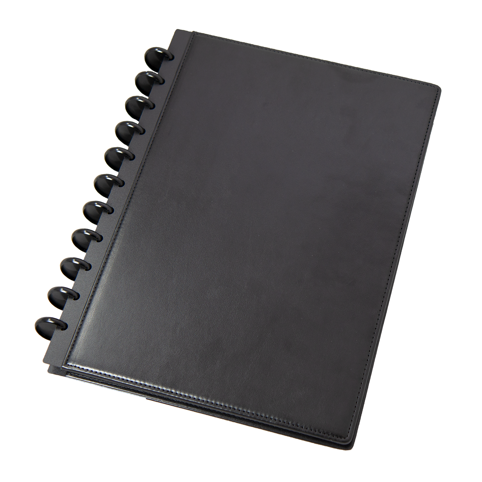 TUL Discbound Notebook With Debossed Leather Cover Letter Size Narrow Ruled  60 Sheets Navy Floral - Office Depot